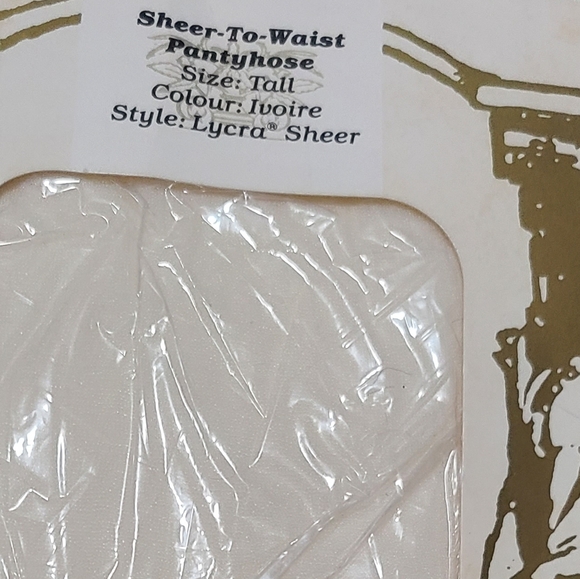 GRACILE HOSIERY SHEER-TO-WAIST PANTYHOSE SIZE TALL IVOIRE LYCRA SHEER - Picture 6 of 6